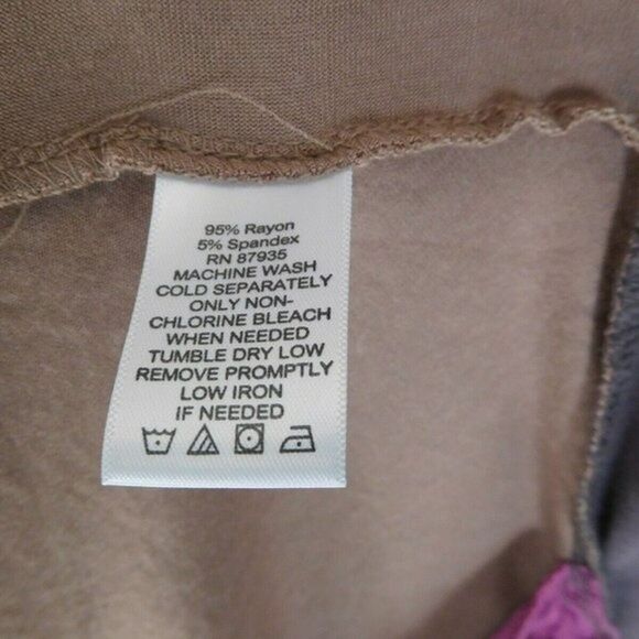Lovely LOGO By Lori Goldstein Open Front Rayon/Spandex Mauve/Lt Brown Jacket XS - Picture 9 of 9